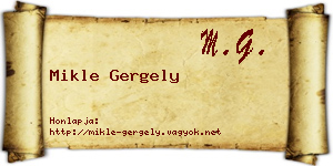 Mikle Gergely névjegykártya